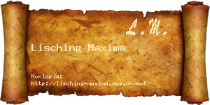 Lisching Maxima névjegykártya
